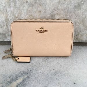 Coach double zip wallet